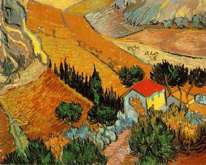 Vincent Van Gogh Valley with Ploughman Seen from Above china oil painting image